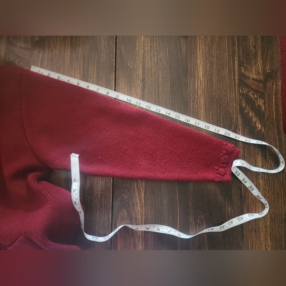 Vintage Tally Ho Women’s Maroon Button Front Floral Cardigan Sweater Size M - Picture 10 of 11